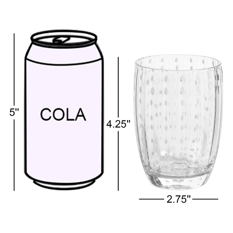 Verres à gobelet à pois blancs Oakes, ensemble de 4, Clair