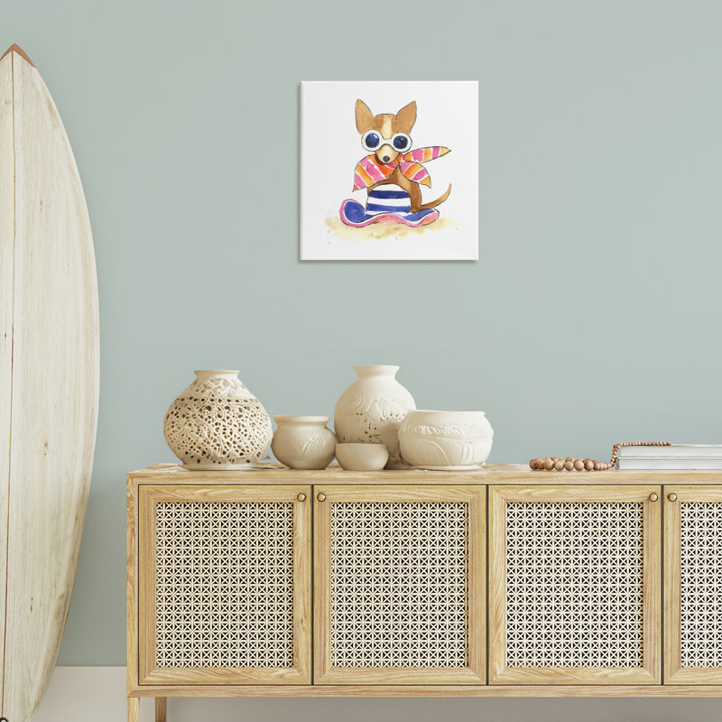 «Sandy Dog on Beach» par Geoff Allen, H 24 po x l 24 po