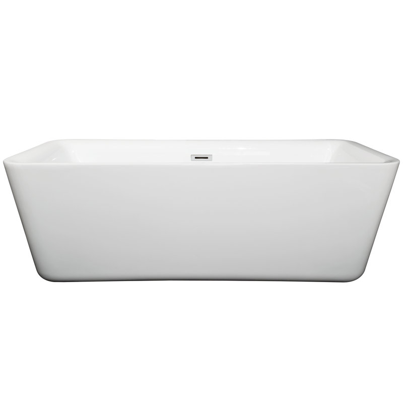 Emily 69'' x 30'' Soaking Acrylic Bathtub, Polished Chrome