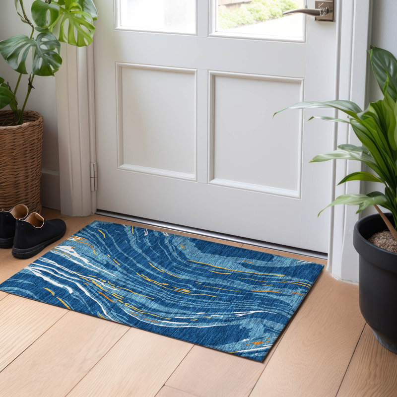 Machine Washable Indoor/Outdoor Chayden ACN1037 Ivory Rug, Rectangle 1'8" x 2'6"