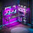 Reversble L-shaped Desk With Large Glass Display Storage Shelves, Computer Desk With Power Outlet, Gaming Table With Led Lights And Versatile Hook