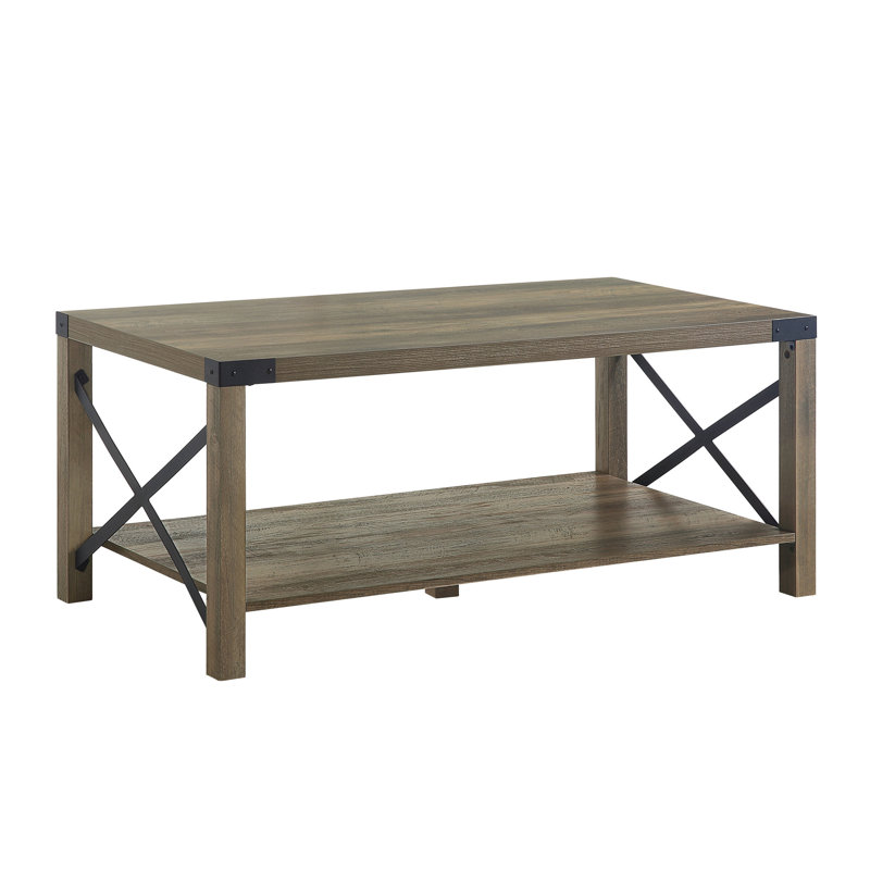 Charmante table basse en chêne rustique au design polyvalent pour toute maison