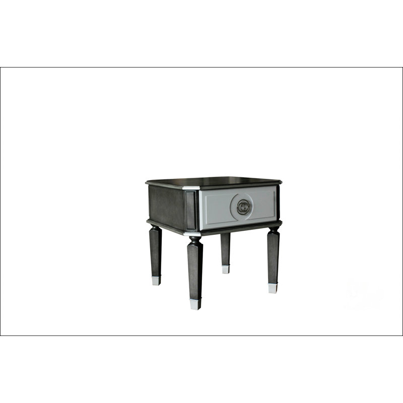 Charcoal And Light Grey Finish End Table