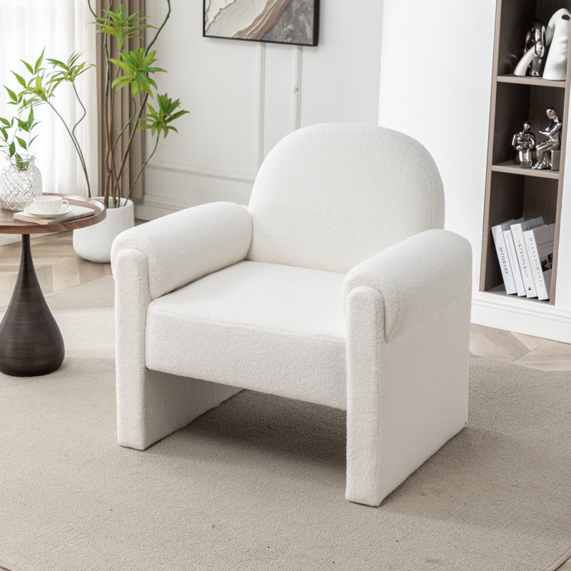 Bryonie Upholstered Armchair, White Polyester