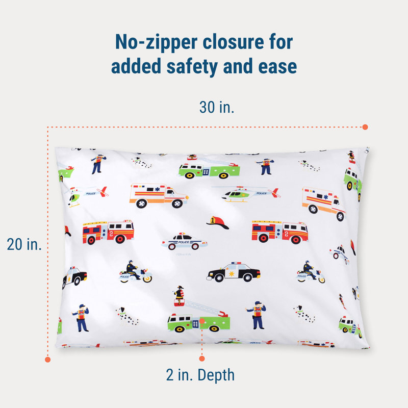 Wildkin Kids Microfiber Standard Pillowcase – Soft & Breathable Pillow Cover - Heroes