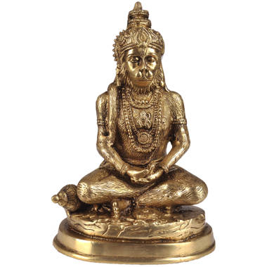  Exotic India ZQ54 Namaste-Brass Statue, Yellow