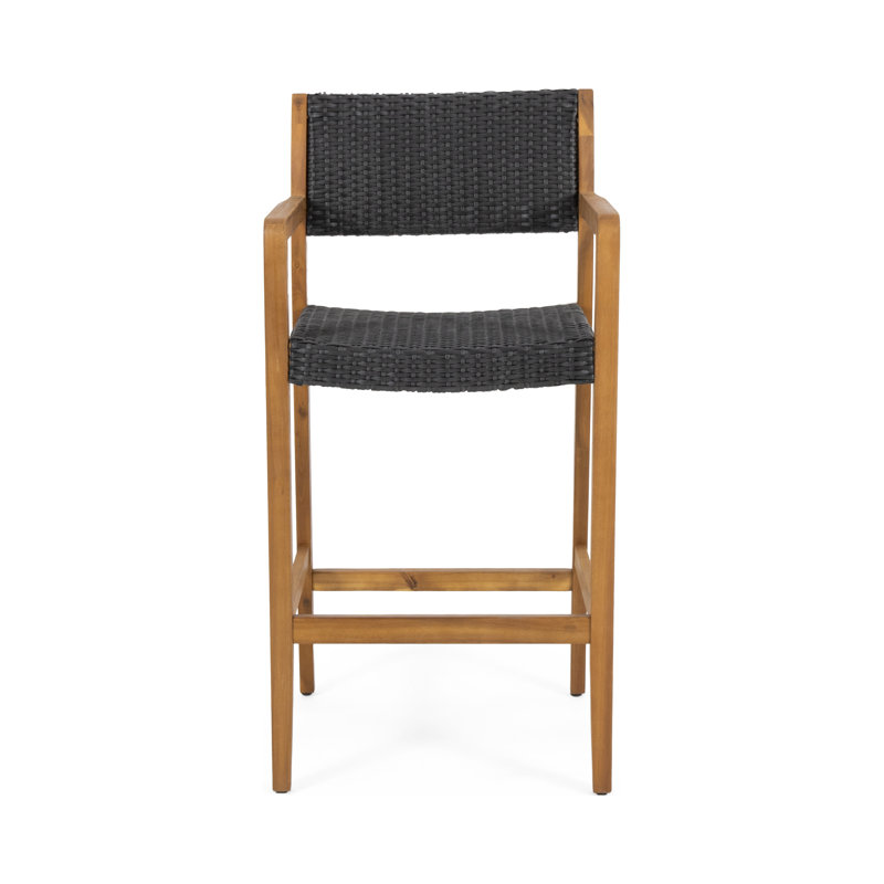 Beatrice Polyethylene (PE) Wicker Outdoor 30'' Bar Stool