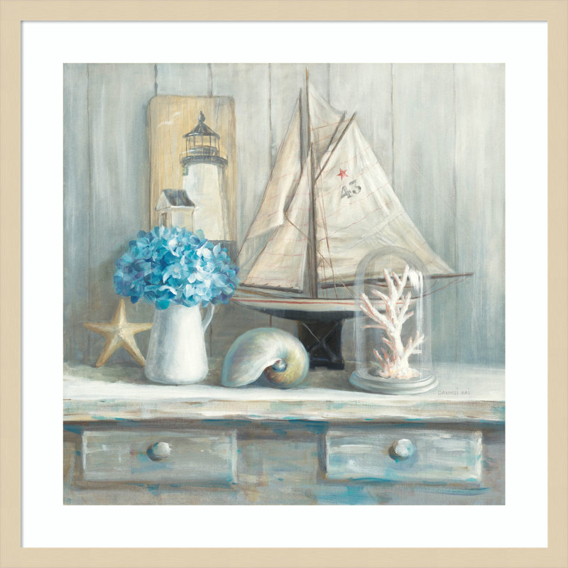 «Summer House Square» par Danhui Nai, impression sur bois encadrée, H 25 po x l 25 po