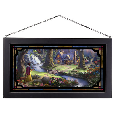 " Disneys Snow White Discovers The Cottage " by Thomas Kinkade Painting Print