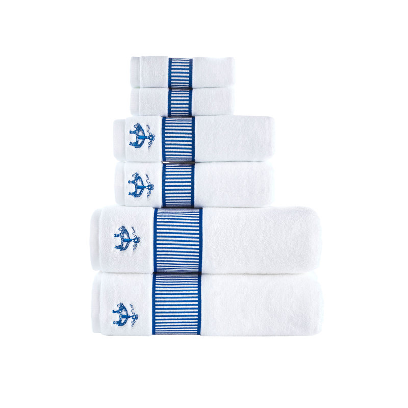 Drap de bain en coton, Bleu royal, Ensemble 6 serviettes de bain