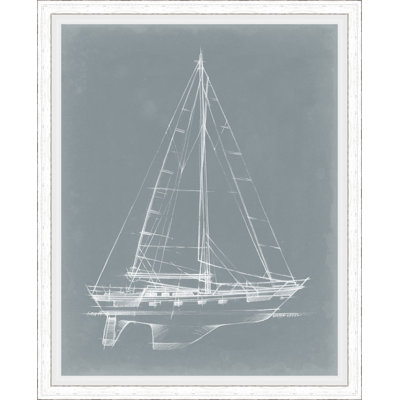 Yacht Sketches II Framed Painting Print