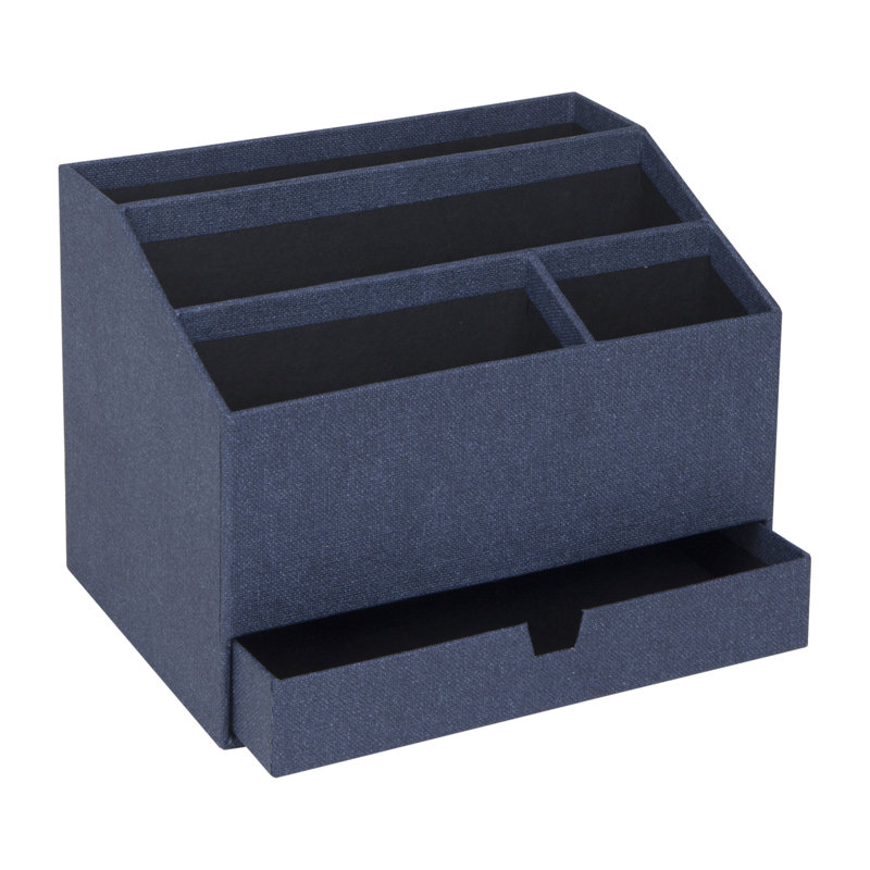 Bigso Greta Desktop Organizer - Durable Office Desk Organizer, Canvas Blue
