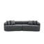 Moderne gris minimaliste courbé en tissu de laine d'agneau, comprimé, sans assemblage, mousse à haute densité pour chambre à coucher modulaire, sièges pour la maison-514735738
