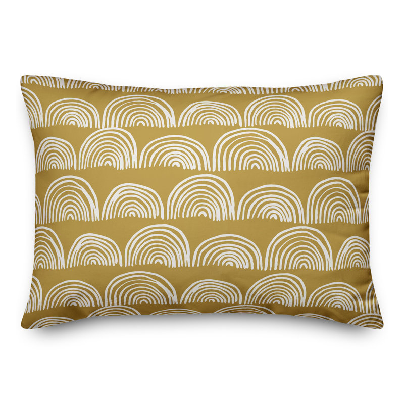 Abstract Outdoor Throw Pillow, Yellow