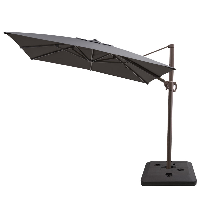 128' X 104'  Rectangular Cantilever Umbrella with Weighted Base, Gris foncé