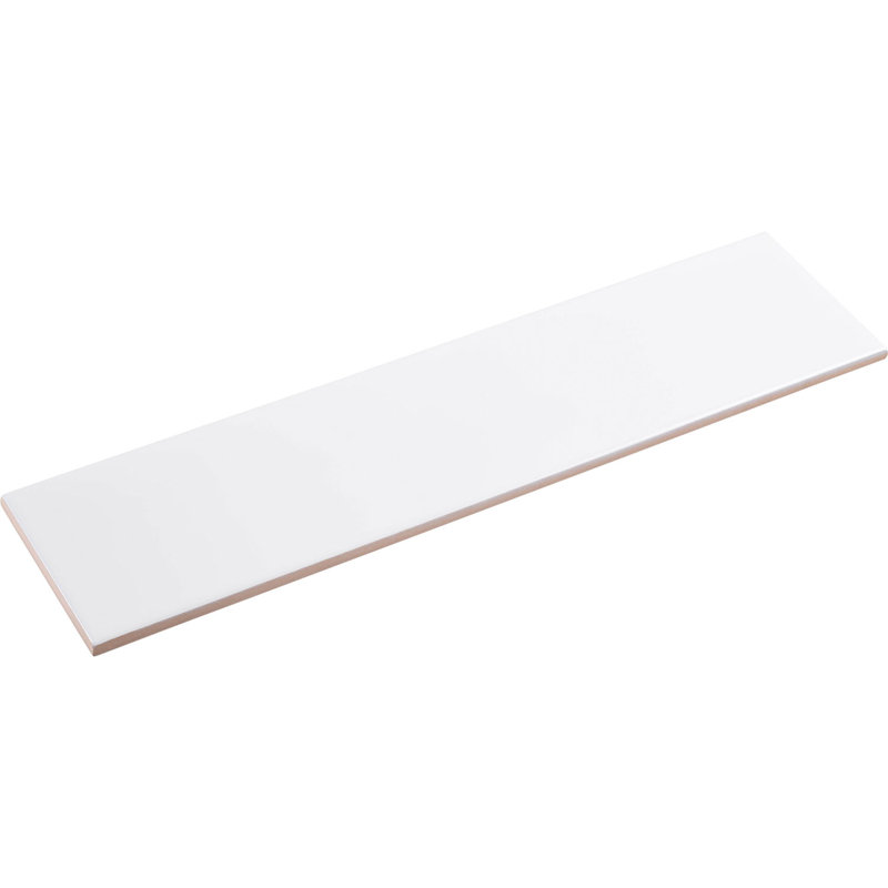 Alva Pablina White 4-in. x 16-in. Subway Glossy Ceramic Wall Tile