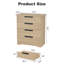 4 Drawer Dresser for Bedroom, Natural Chest of Drawers with Embedded Handles Design, Wooden Dresser Organizer-983396494