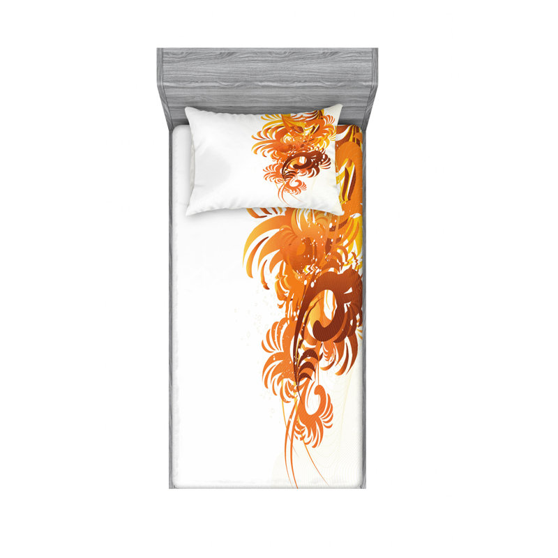 Microfiber Floral Sheet Set, Twin XL Sheet Set with Fitted Sheet