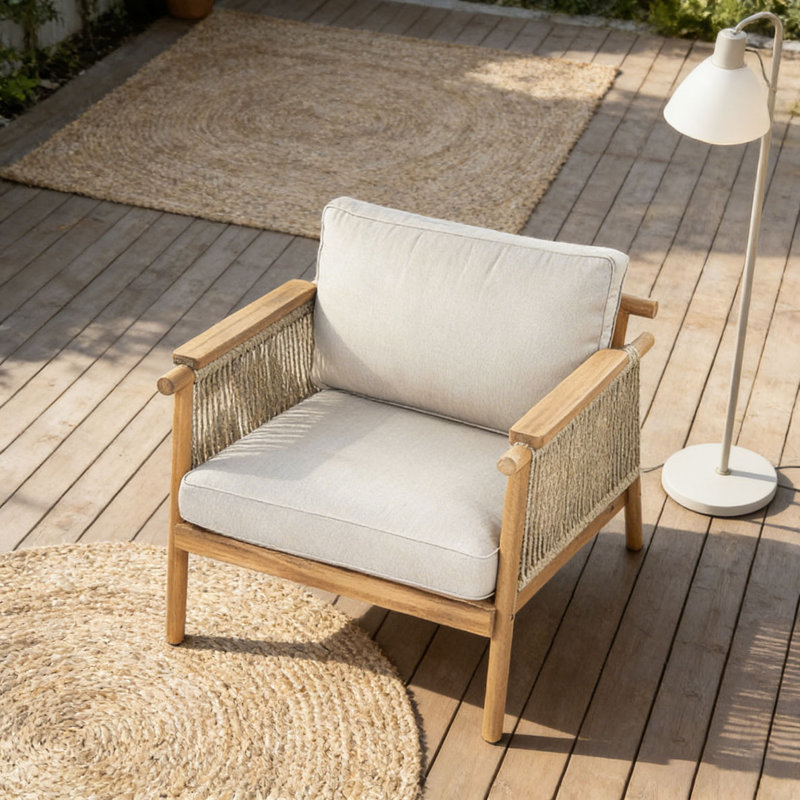 Outdoor Club Chair, Teak-1