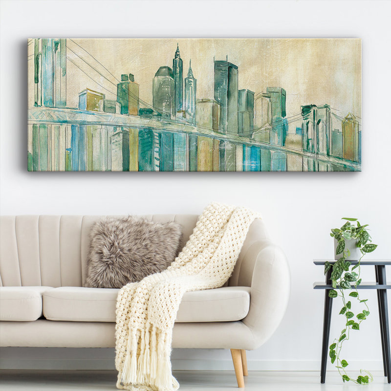 New York City sur impression sur toile, H 20 po x l 50 po x P 1,5 po