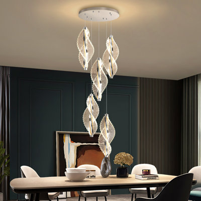 1-light Modern Acrylic Dimmable Chandelier Black