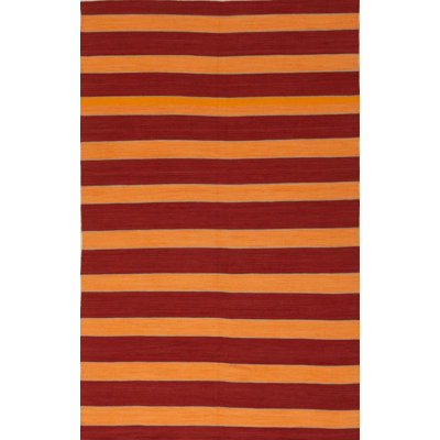 Striped Area Rug in Red/Orange