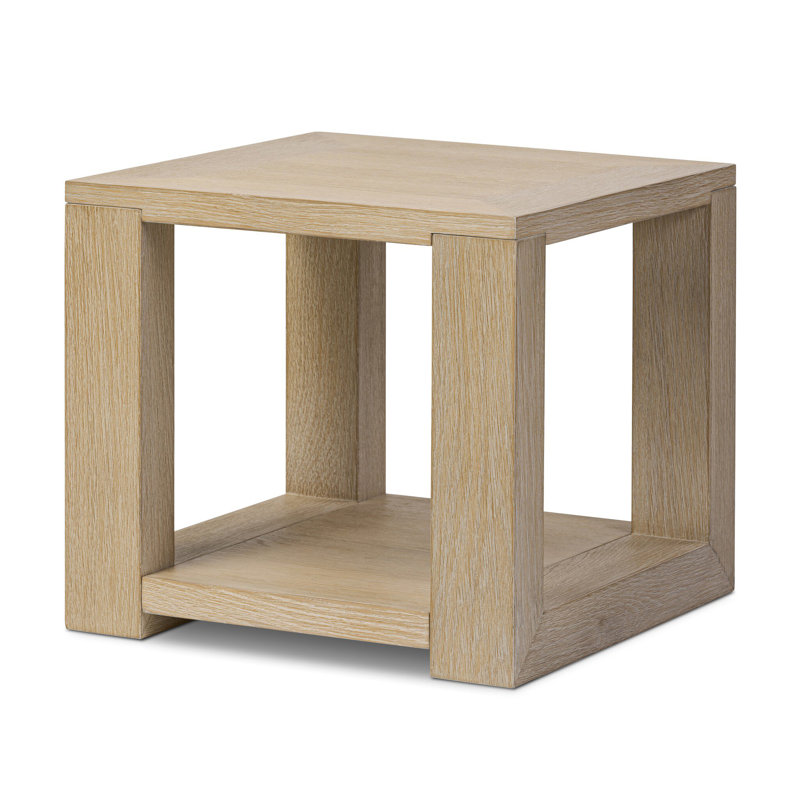 Thomas End Table-Dark Anthracite Oak Veneer, Bleached Oak