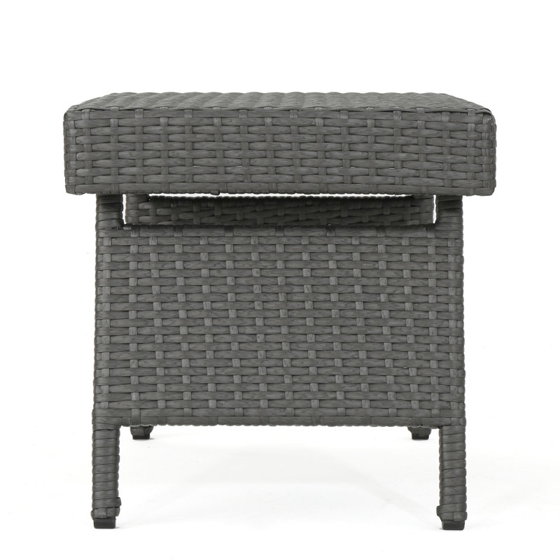 Table Pe, gris, l 24 po x P 16 po, H 15,75 po, structure en fer, sans assemblage pour accents de style Mid-Century gris, 24 po x 16 po x 15,75 po, avec nécessaire