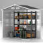 Outsunny 7 x 4ft Garden Shed Easy to Assemble Foundation Kit Dark Grey