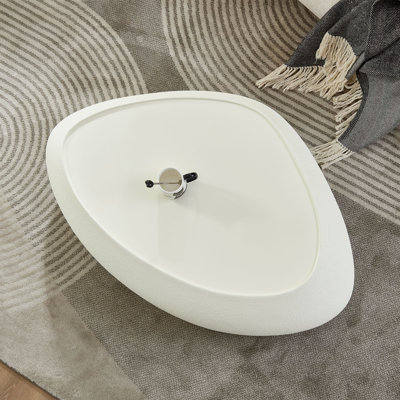 47.24" Oval Coffee Table with No Assembly Fiberglass for Living Room