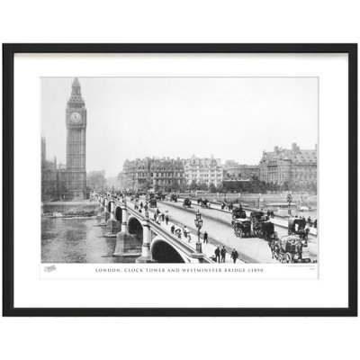 London, Clock Tower And Westminster Bridge C1890 by Francis Frith - Single Picture Frame Print