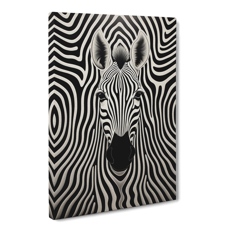 Zebra Zodiac Op - Wrapped Canvas, 50cm H x 35cm W x 3cm D