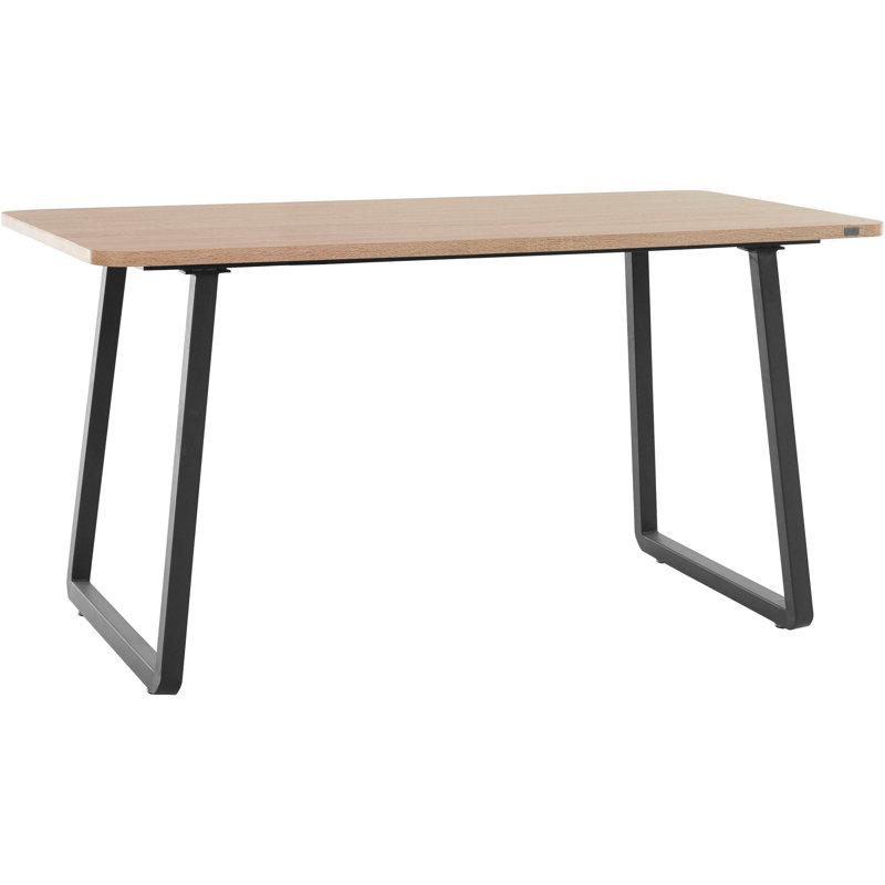 Sharpley Metal Base Dining Table, H75 x L180 x W90cm, Wild Oak