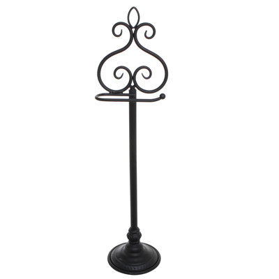 Scrollwork Design Freestanding Toilet Roll Holder