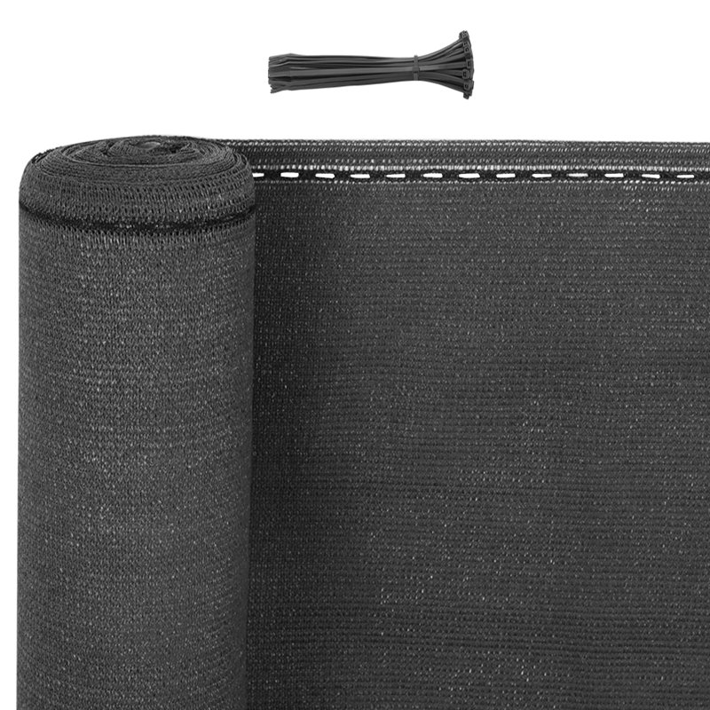 Hassane Anthracite Polyethene Yard/Privacy Fence, 150cm H x 1000cm W x 0.2cm D