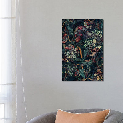 Skulls And Snakes by Riza Peker - Wrapped Canvas Print