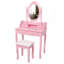 Ensemble de coiffeuse maquillage avec miroir à 360 ° et tabouret rembourré - Bureau de chambre 4 tiroirs-6584717
