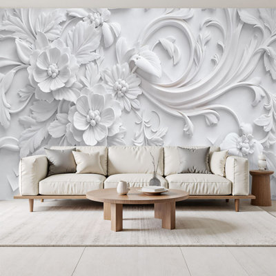 Papier peint auto-adhésif de style scandinave à motif de carreaux adhésifs floraux résistants à la chaleur et imperméable H 100 po x l 144 po, papier peint amovible en PVC, peinture murale auto-adhésive, décoration pour le salon de la chambre à coucher