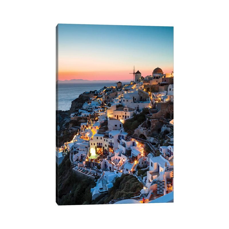 Santorini Evening by Matteo Colombo - Wrapped Canvas Print, 101.6 cm H x 66.04 cm W x 1.91 cm D