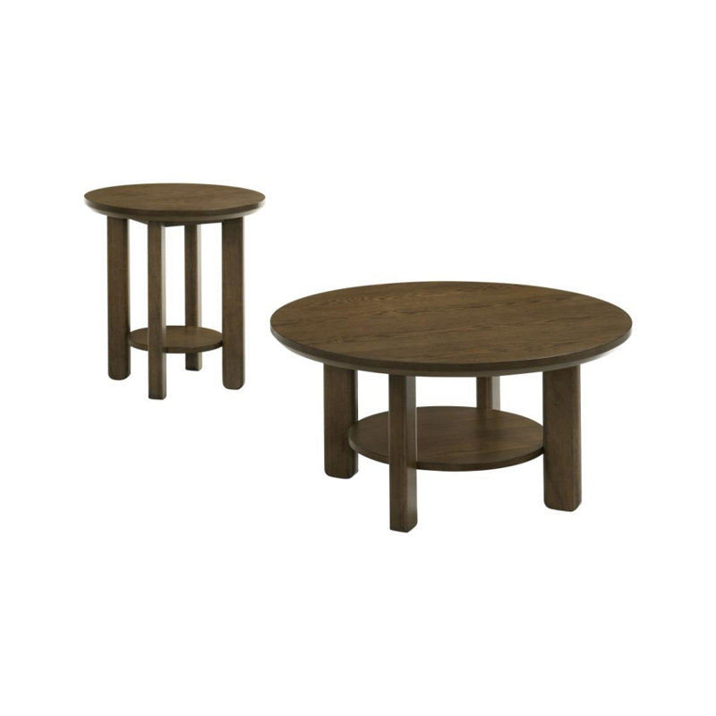 Ensemble de tables basses 2 pièces Baldwin, 2 pièces: table basse, table de bout, Brun