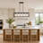 5 - Light Dimmable Kitchen Island Square / Rectangle Chandelier