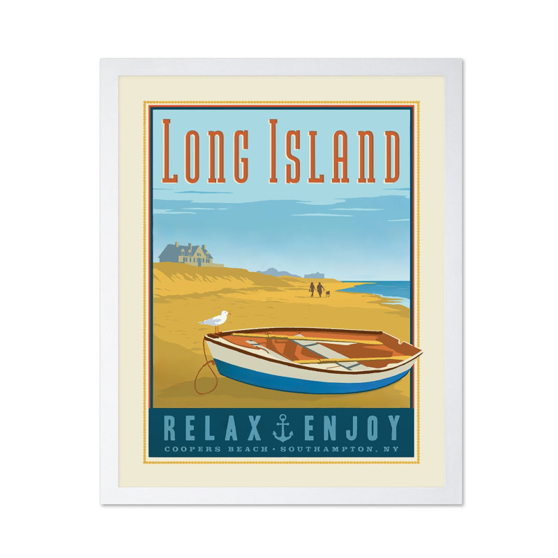 Long Island, Affiche, H 24 po x l 32 po, Encadrement blanc