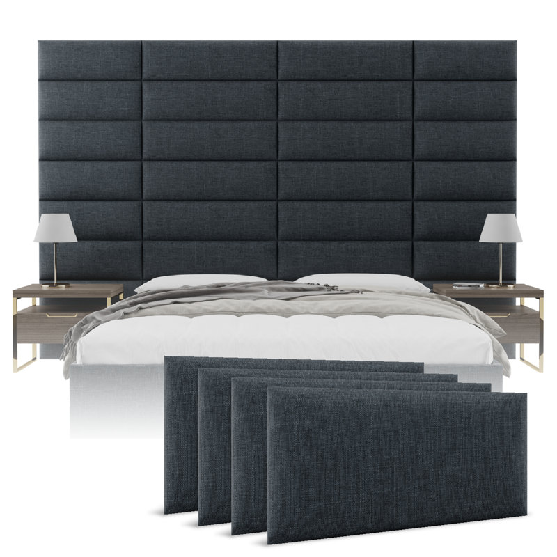 All Upholstered Headboard, Large, Weave Blue Denim