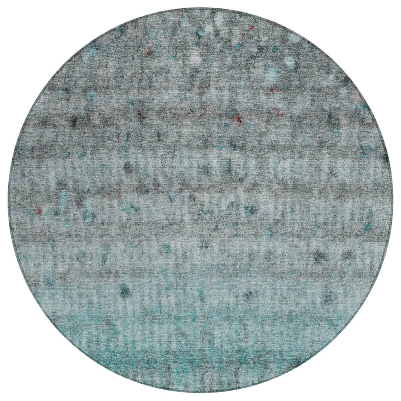Machine Washable Indoor/Outdoor Emelia ACN2315 Stripes Rug, Round 8'