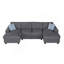 Comfortable U - Shaped Modular Sectional Sofa With Plush Cushions And Versatile Seating Options Dark Grey-119138379