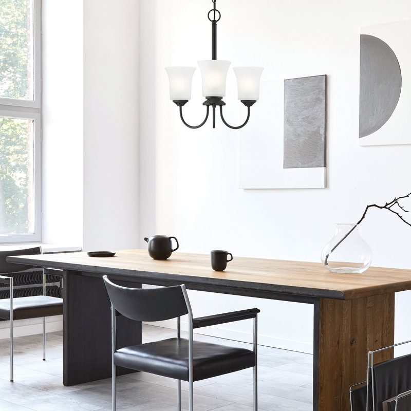 Jaymere 3 - Light Dimmable Classic / Traditional Chandelier, Matte Black