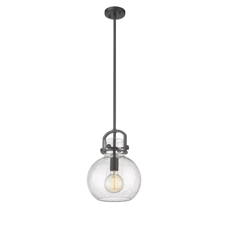 Luminaire suspendu à 1 tige Sligo, H 17,63 po x l 14 po x P 14 po, Grainé, Noir mat