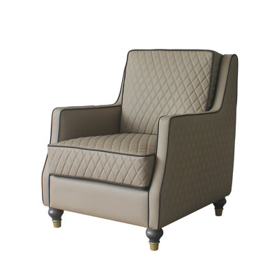Rogers Tan and Tobacco Lounge Chair with 1 Pillow