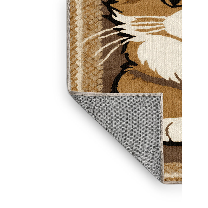 Washable Bay Cat Big Cats Area Rug, Rectangle 5' x 8'