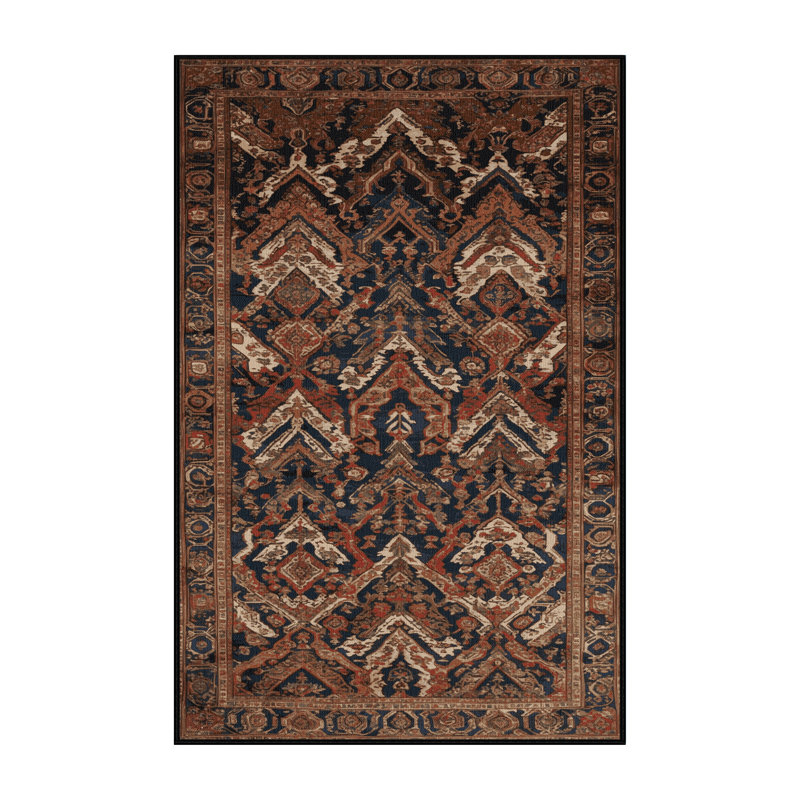 Tapis brun lavable à la machine, Rectangle 7 pi x 9 pi